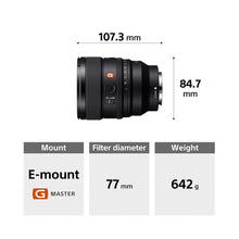 Load image into Gallery viewer, Sony E-mount FE 85 mm F1.4 GM II Full-Frame Lens (SEL85F14GM2) I Gorgeous Bokeh I Superb Resolution | Compact and lightweight | Portrait Lens - Black