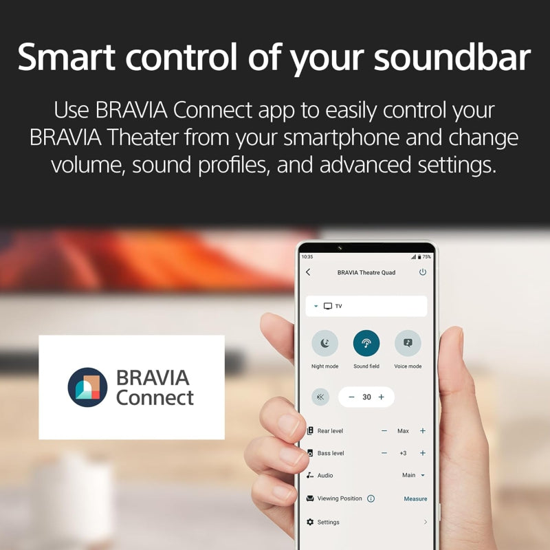 Sony BRAVIA Theatre Bar 7, Single Soundbar, 9 Speaker Units, Surround Sound by Dolby Atmos, 360 Spatial Sound Mapping, Voice Zoom 3 for Sony Smart TV, Bluetooth