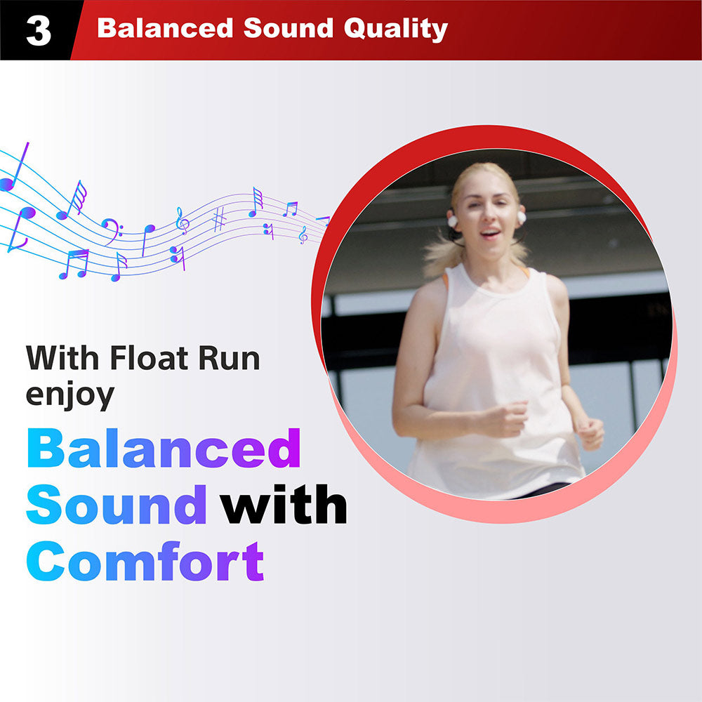 Sony Float Run WI-OE610 Headphones Designed for Running, Cycling, Hiking & Other Sports, Gym Headphones with Open-Ear Design, 10Hrs Battery, Splash Proof, Totally New Concept for Ear Health & Comfort