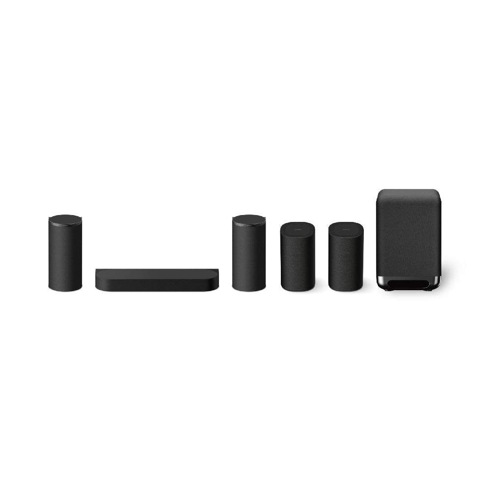 Sony BRAVIA Theater Trio(HT-A8), New Home Theater Three-Unit Audio System,360 Spatial Sound Mapping, IMAX Enahnced,Dolby Atmos,With Wireless Subwoofer SA-SW5 & Rear Speaker SA-RS8 Bluetooth,8k/4k compatible, Hi Res Audio, 2 Upfiring Speaker