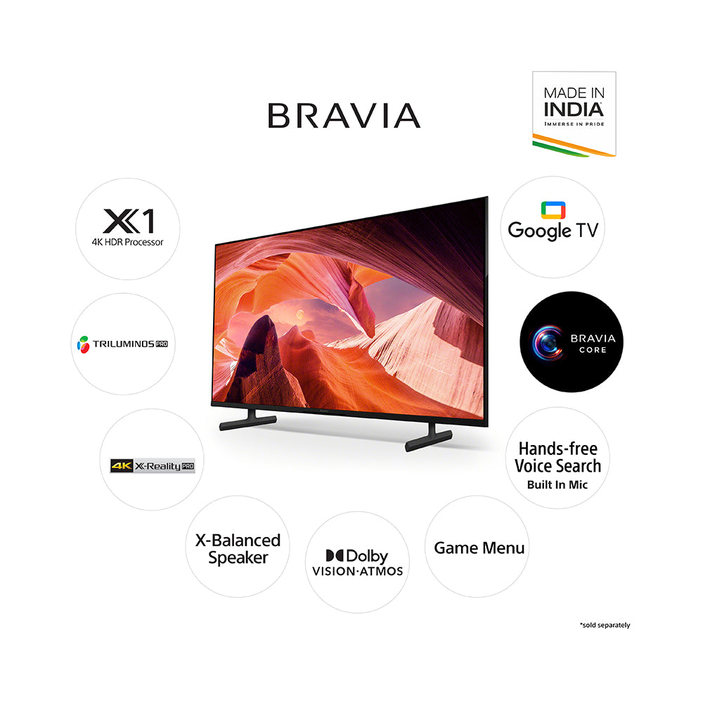 Sony KD-50X80L Bravia 126 cm (50) 4K Ultra HD Smart LED Google TV (Black)