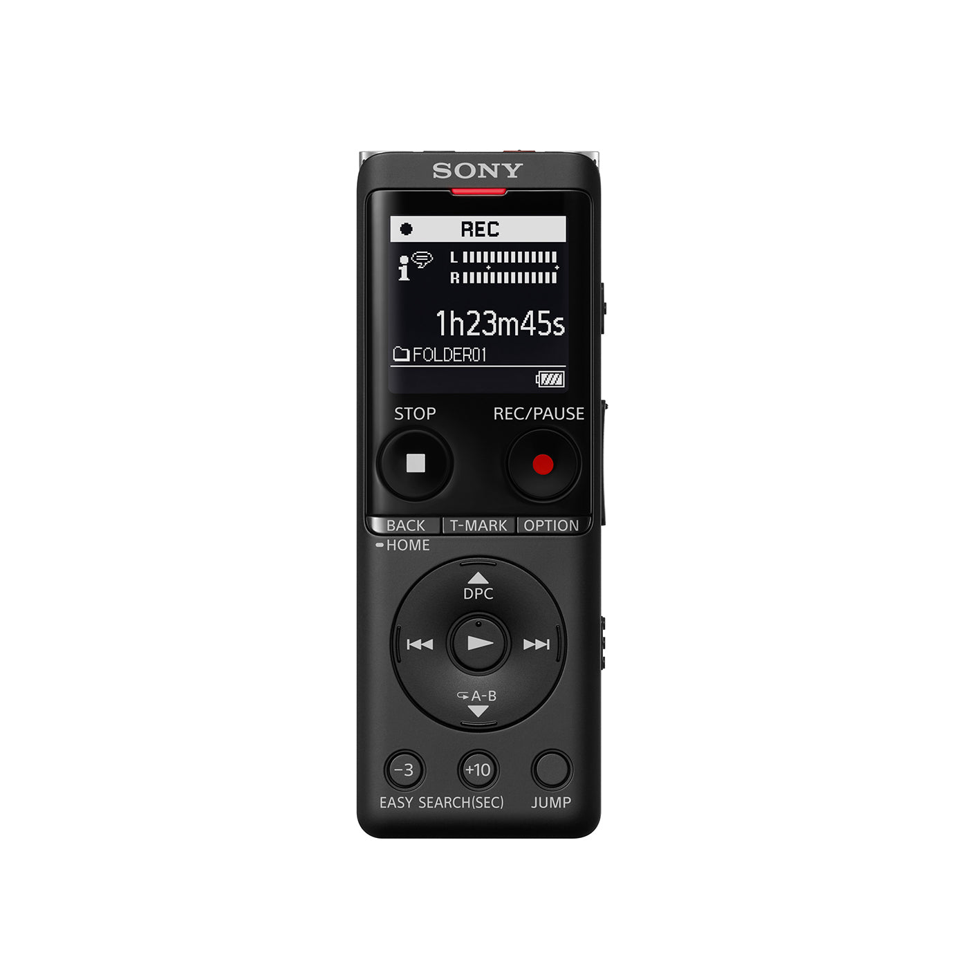 Sony ICD-UX570F Light Weight Voice Recorder, with 20hours Battery Life, 4GB Built-in Memory -Black