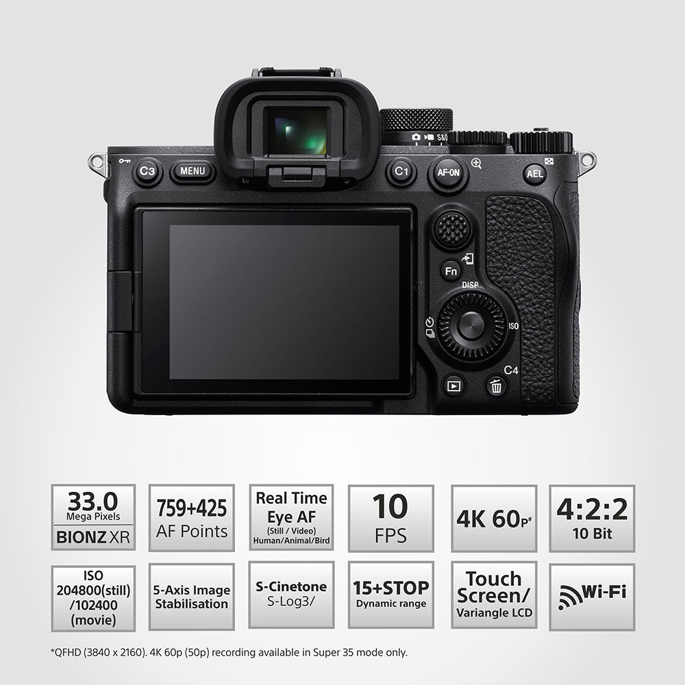 Sony Alpha 7IV Full-Frame Hybrid Camera (ILCE-7M4) | 33 MP  Mirrorless Camera, 10 FPS, 4K/60p