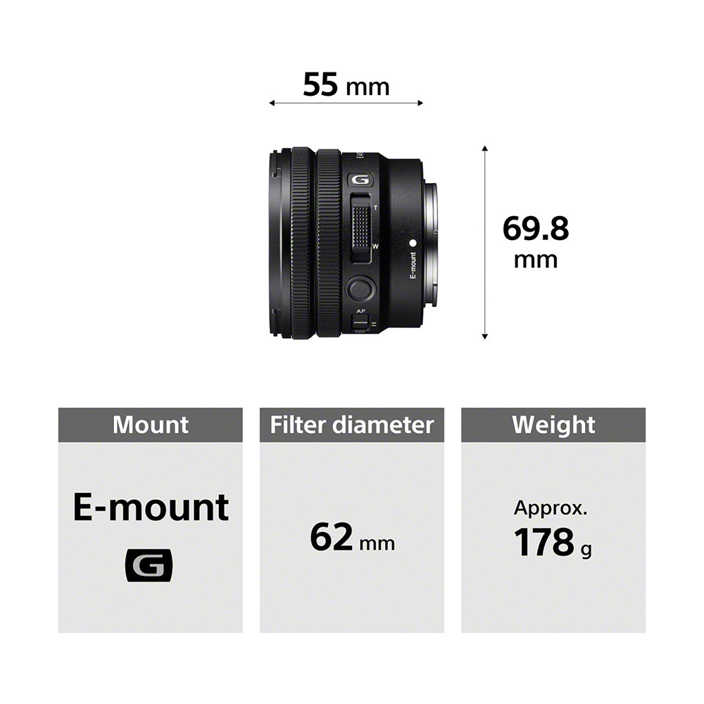 Sony E PZ 10–20 mm F4 G (SELP1020G) E-Mount APS-C, Ultra-wide-angle Power Zoom G Lens