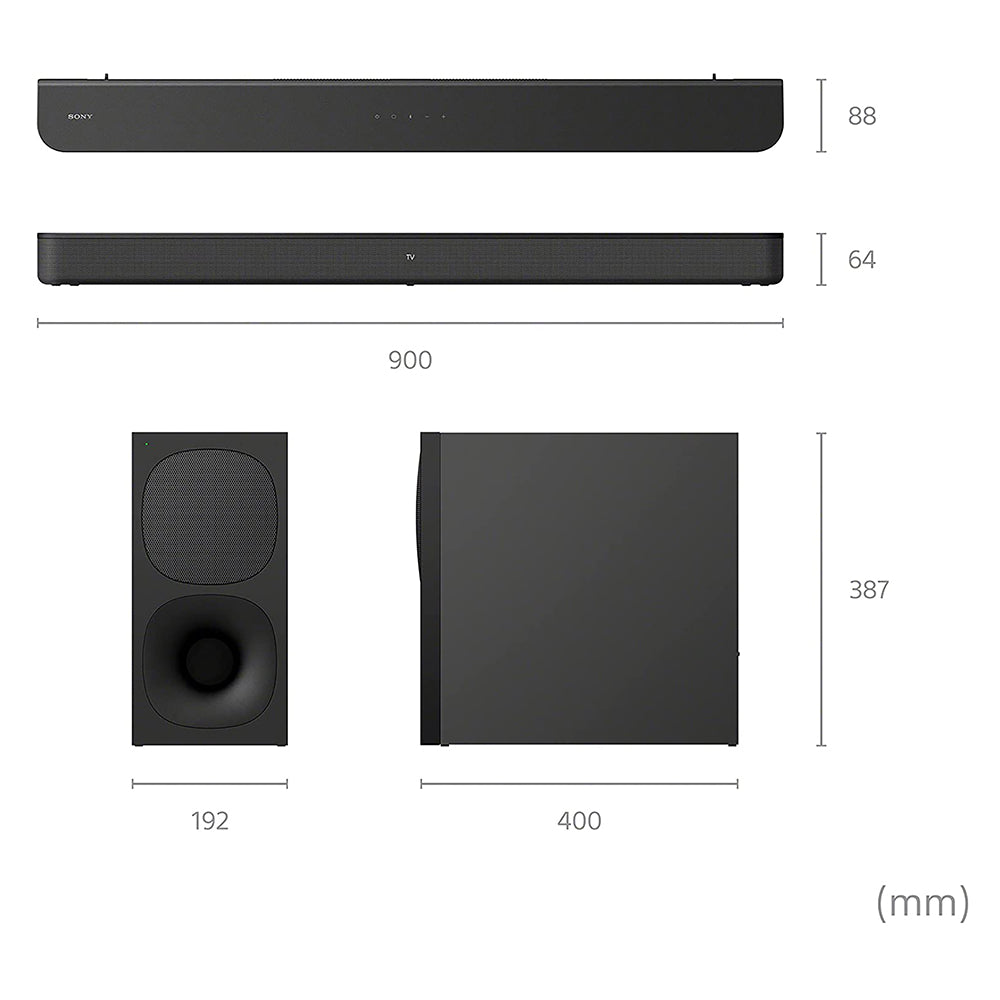 Sony HT-S400 2.1ch Soundbar With Powerful Wireless Subwoofer, S-Force PRO Front Surround Sound and Dolby Digital
