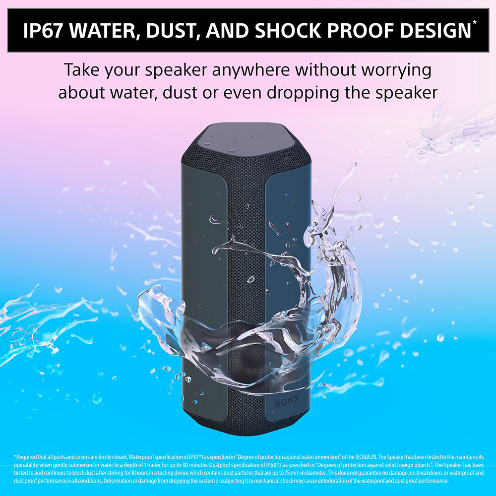 Sony SRS-XE300 X-Series Wireless Portable-Bluetooth-Speaker, IP67 Waterproof, Dustproof and Shockproof with 24 Hour Battery