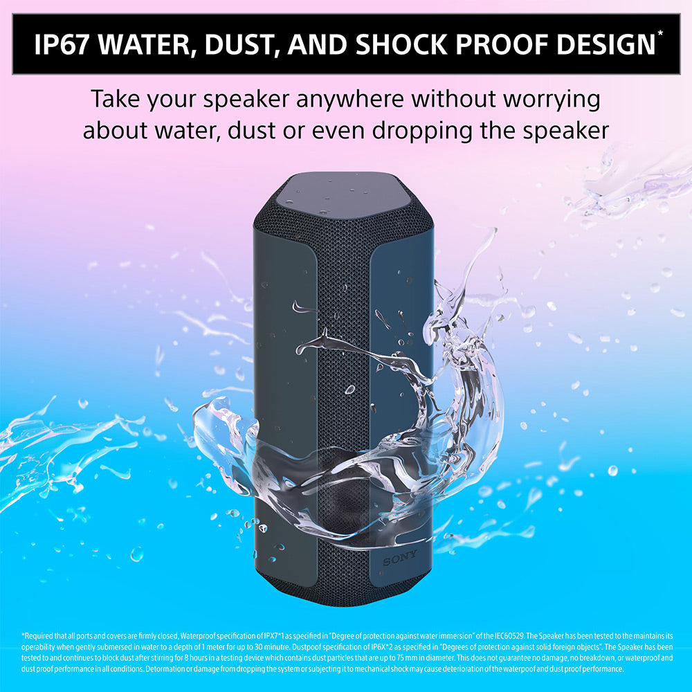 Sony SRS-XE300 X-Series Wireless Portable-Bluetooth-Speaker, IP67 Waterproof, Dustproof and Shockproof with 24 Hour Battery
