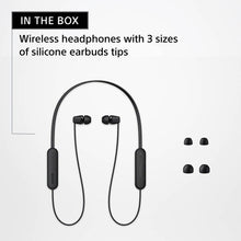 Load image into Gallery viewer, Sony WI-C100 Wireless Headphones with 25 Hrs Battery, Quick Charge, DSEE-Upscale, Splash Proof (IPX4), 360RA, Clear Bass, Fast Pair, in-Ear Bluetooth Headset with mic for Phone Calls &amp; Music