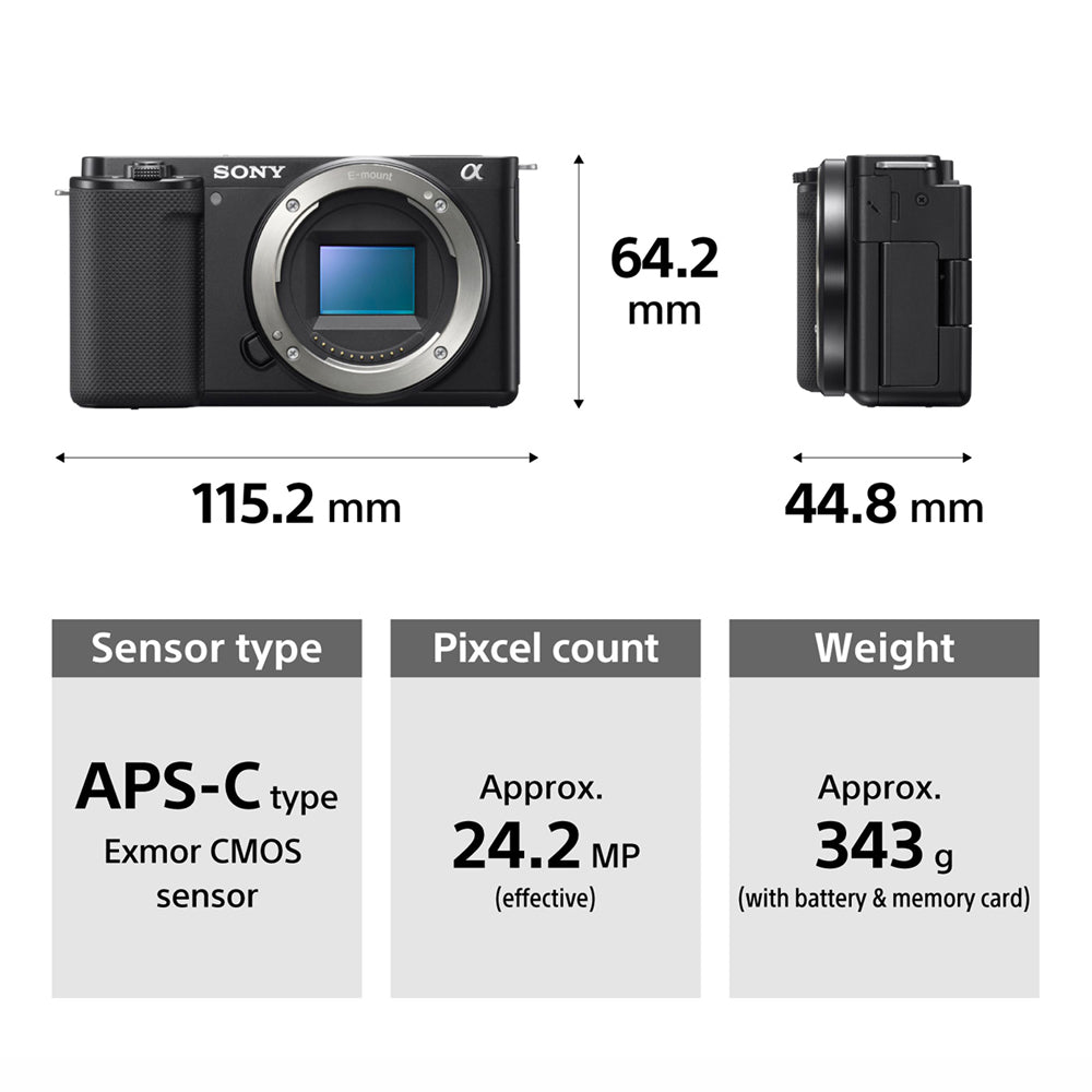 Sony Camera ZV-E10L E-Mount APS-C Camera | 24.2 MP Vlog  Mirrorless Camera with 16 - 50 mm lens, 11 FPS, 4K/24p