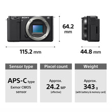 Load image into Gallery viewer, Sony Camera ZV-E10L E-Mount APS-C Camera | 24.2 MP Vlog  Mirrorless Camera with 16 - 50 mm lens, 11 FPS, 4K/24p